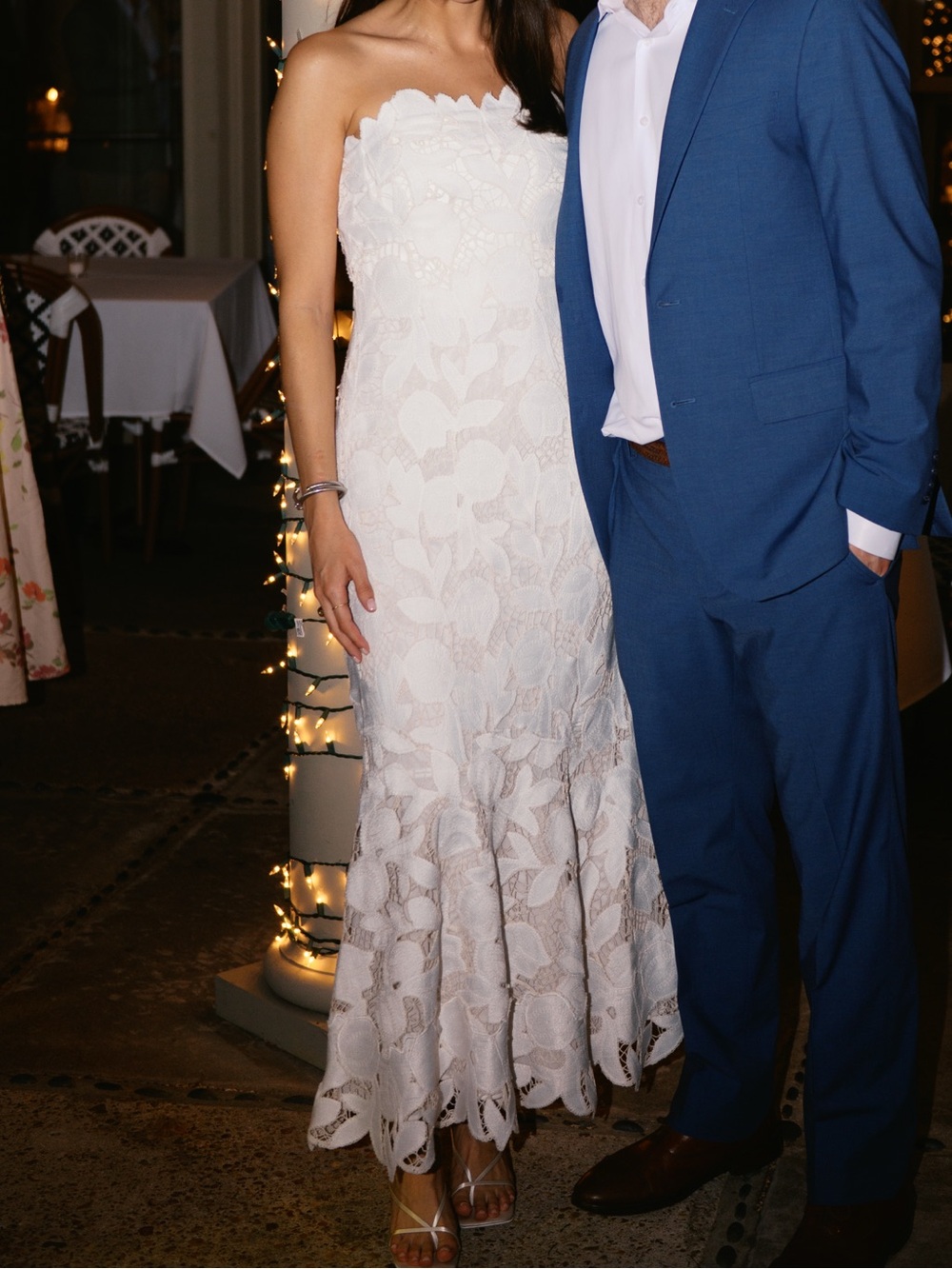 Jonathan Simkhai White Valletta Strapless Embroidered Dress